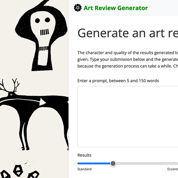 Art Review Generator website interface
